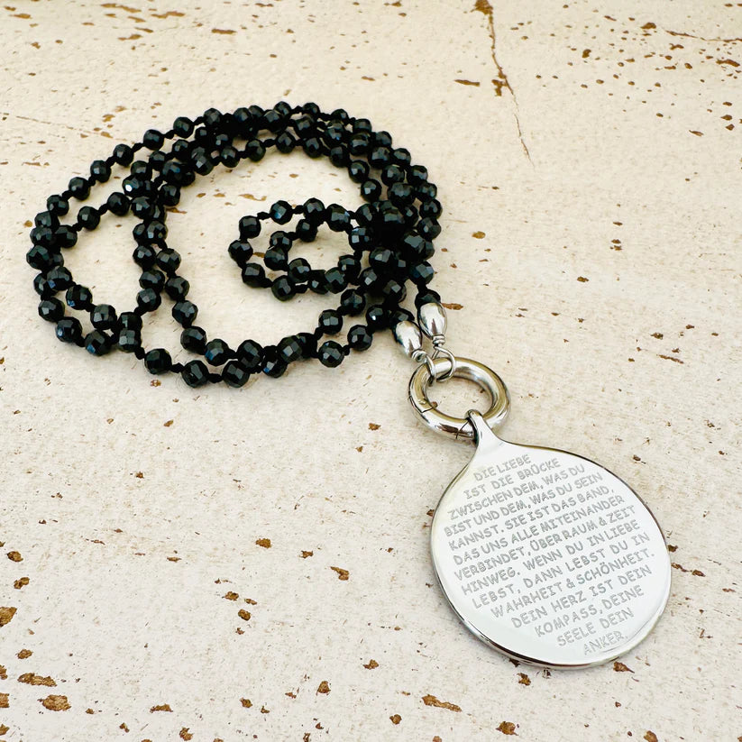 Spinell Edelsteinkette "DIE LIEBE IST"