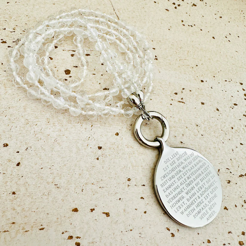 Bergkristall Edelsteinkette "DIE LIEBE IST"