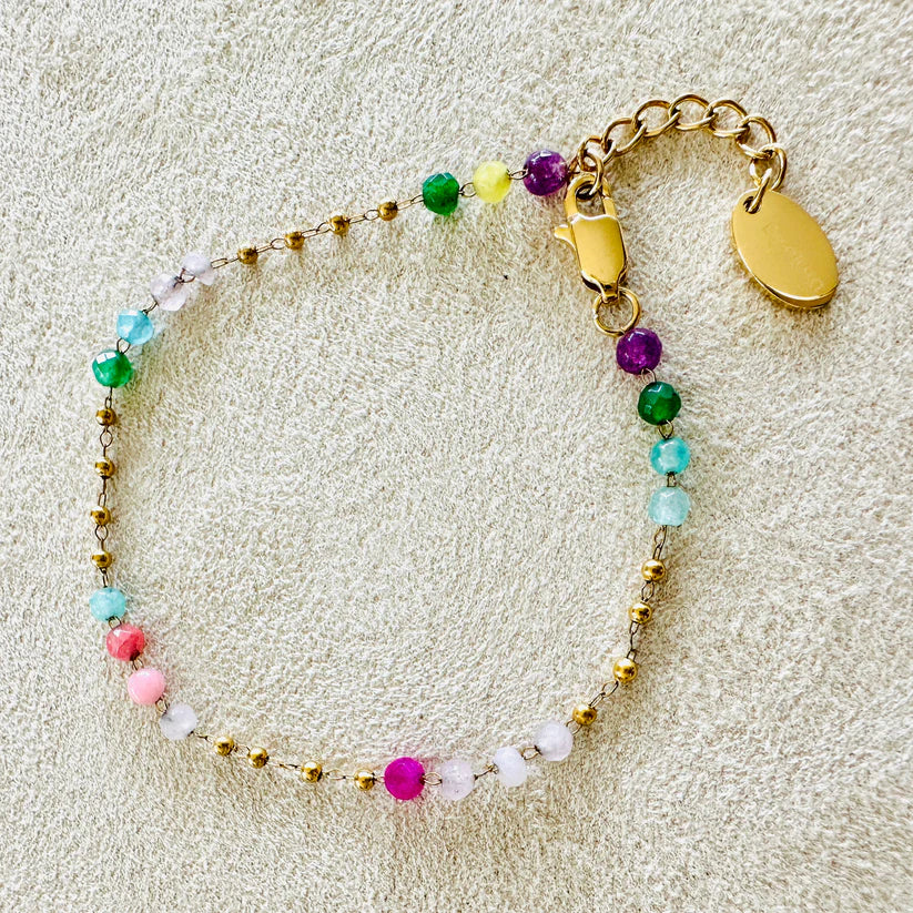 Edelsteinarmkette Chalcedon- Hellbunt