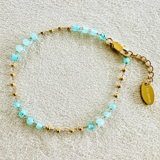 Edelsteinarmkette Chalcedon- Türkis