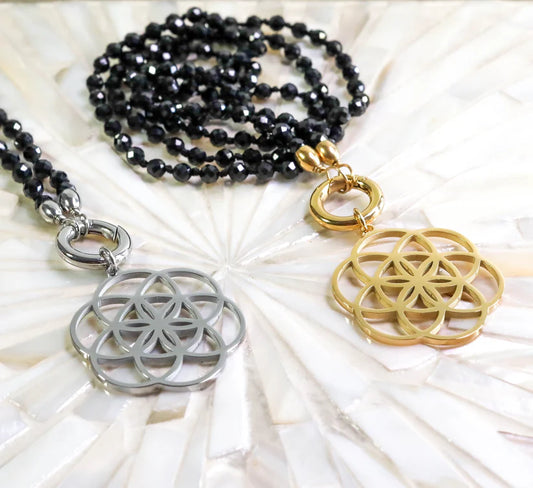 Spinell Edelsteinkette "SEED OF LIFE"