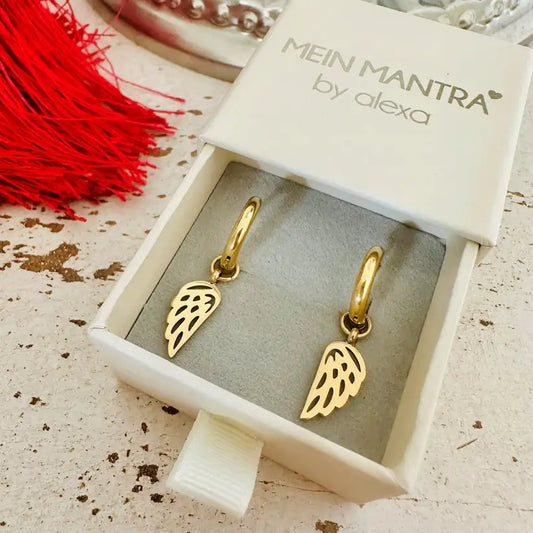 Hoop - Ohrringe mit Flügel Charm